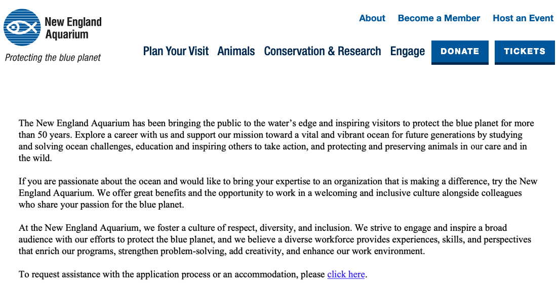 New England Aquarium - Interns